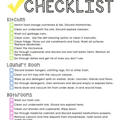 Declutter Your Home Printable Checklist