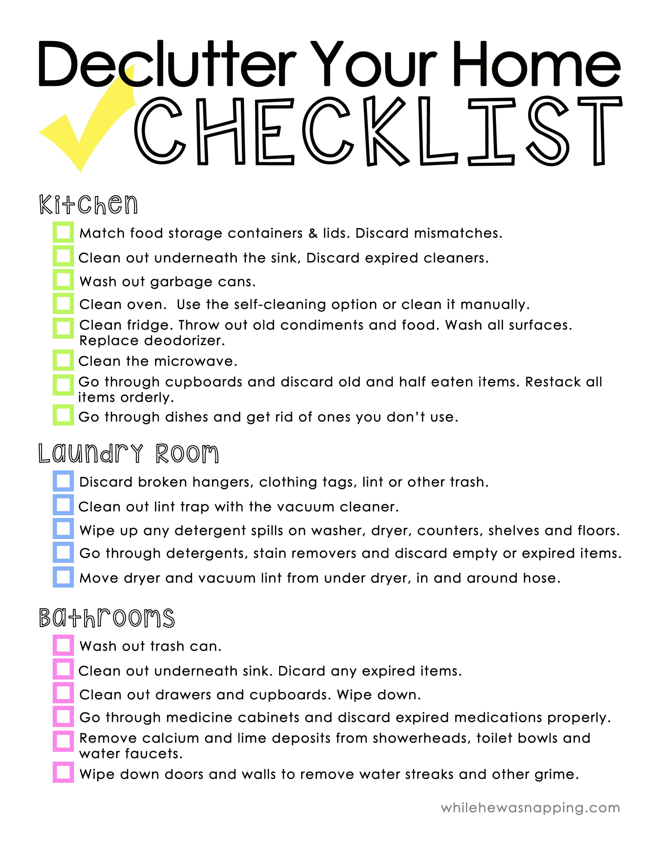 Declutter Your Home Printable Checklist Ask Anna