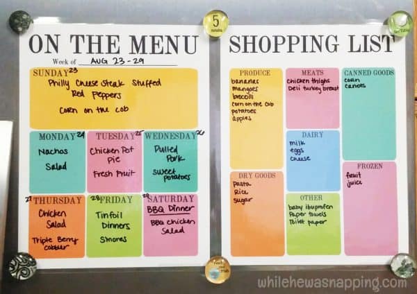 DIY Dry Erase Organizers with Scotch™ Laminating products Menu Planner