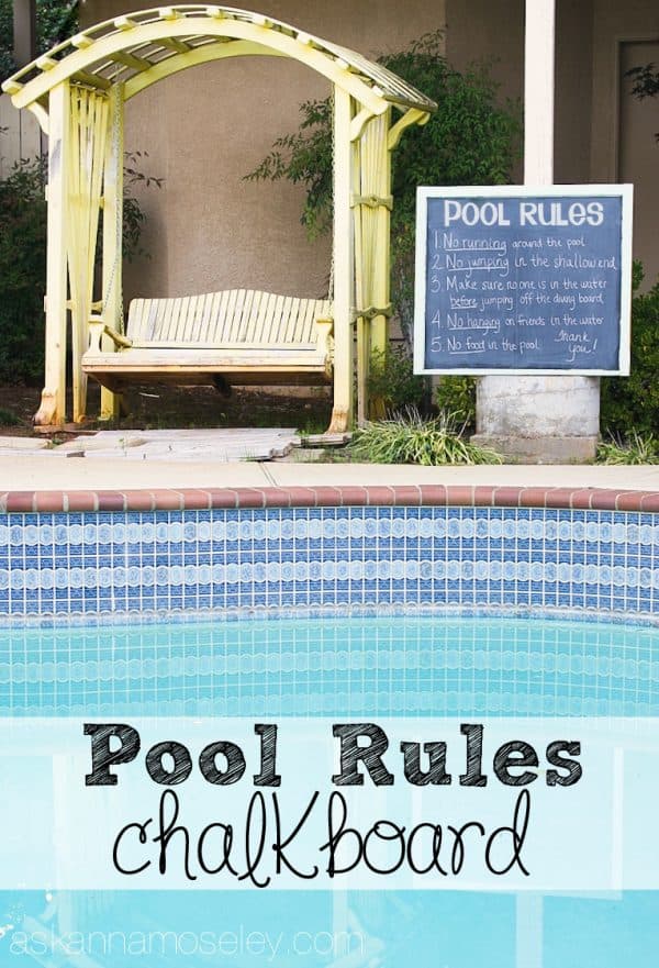 DIY Pool rules chalkboard - Ask Anna