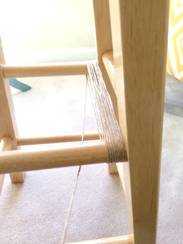 DIY stool table, twine