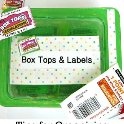 5 Tips for Organizing Box Tops & Labels