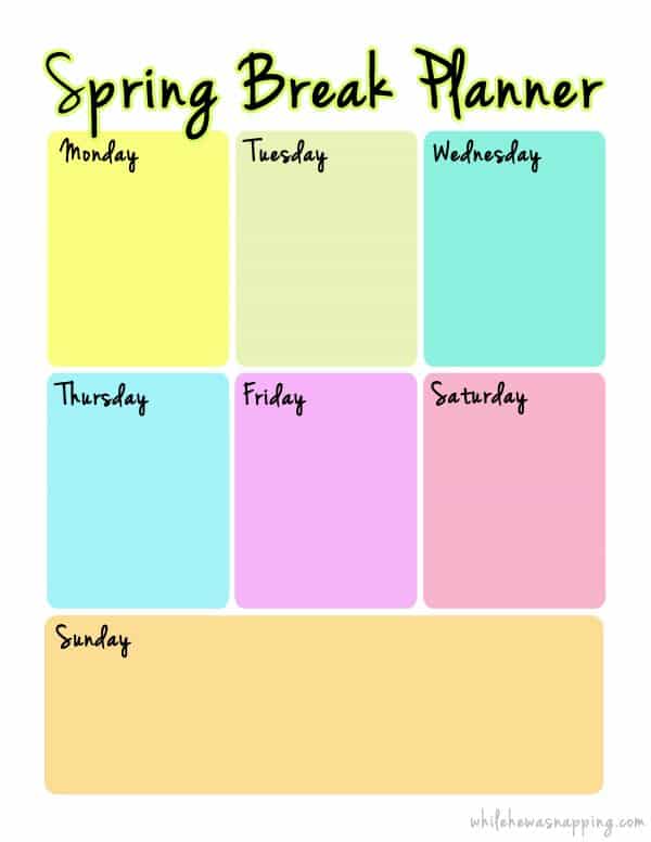 Spring Break Planner