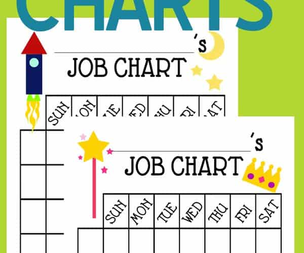 Free printable kids' chore charts