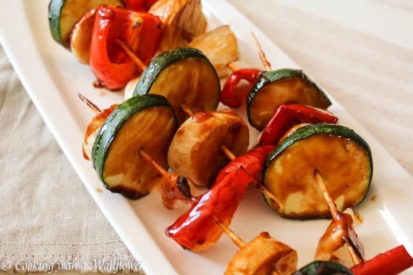 Honey BBQ Vegetable Skewers - Cooking with a Wallflower