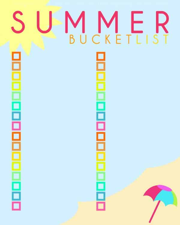 FREE printable summer bucket list - Ask Anna