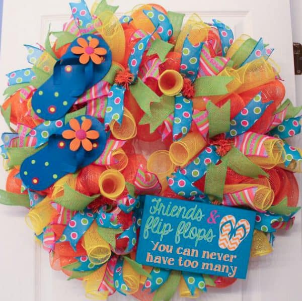 Summer flip flop wreath tutorial