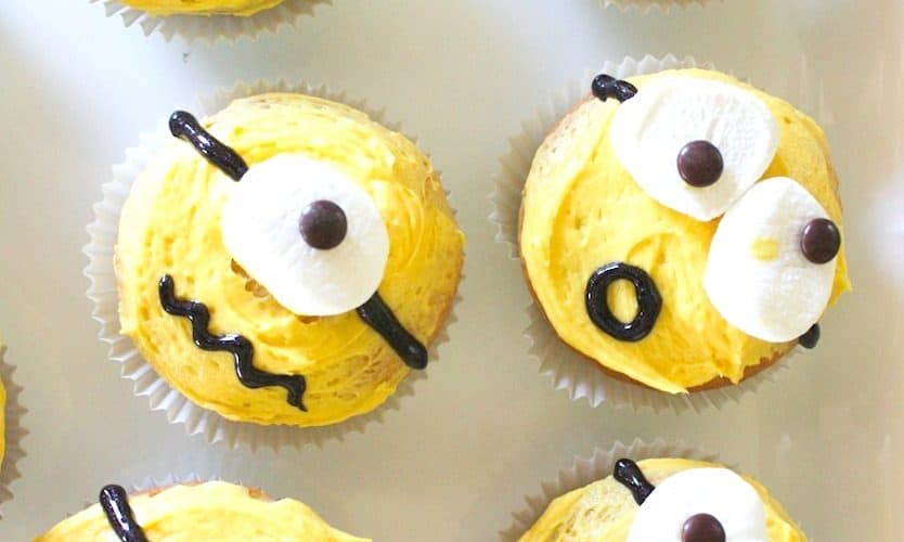 Minion cupcakes to celebrate the new Minion movie - Ask Anna