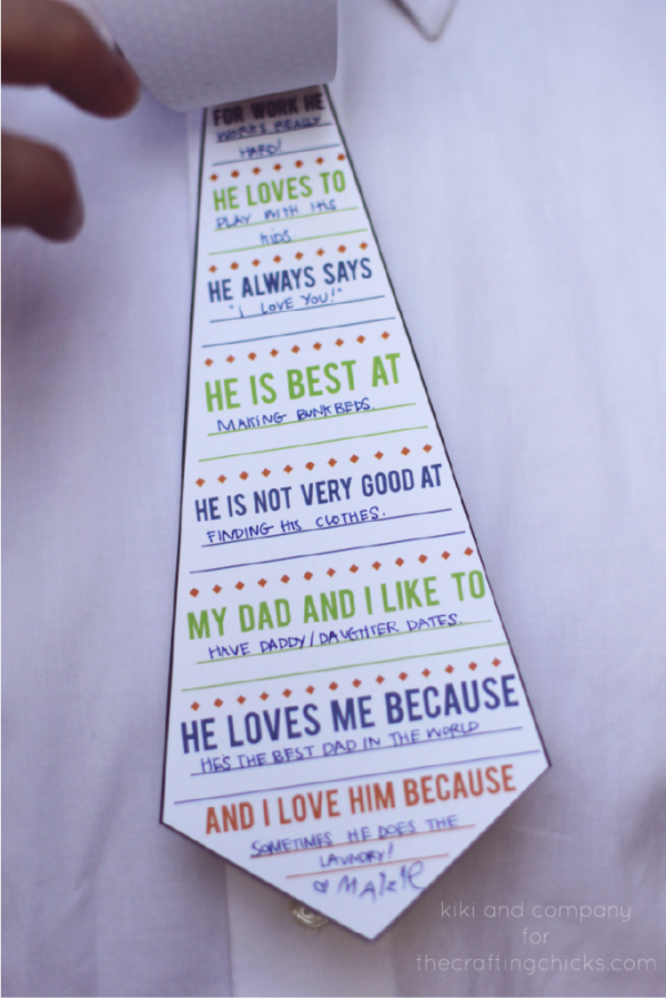 Printable Daddy Tie Card 