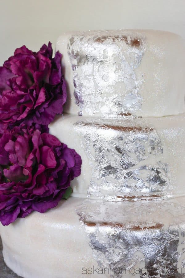 Silver leaf birthday cake for a Hunger Games birthday party - Ask Anna