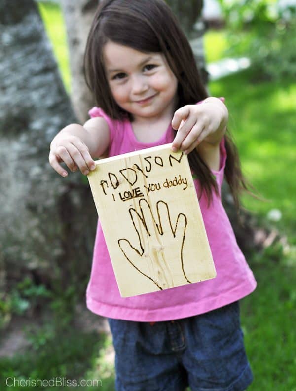 Wood Burned Fathers Day Card by Cherished Bliss 