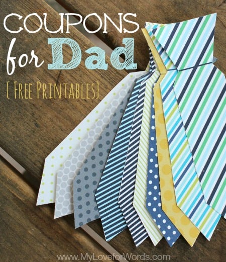 Printable Coupons for Dad by My Love for Words