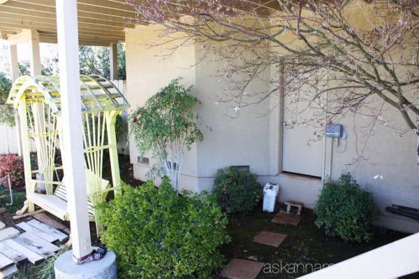 Outdoor kitchen and living room BEFORE - Ask Anna