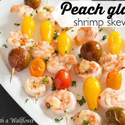 Peach Glazed Shrimp Skewers