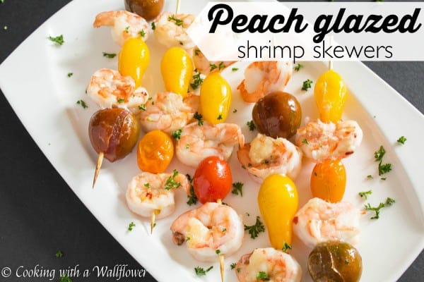 Peach Glazed Shrimp Skewers