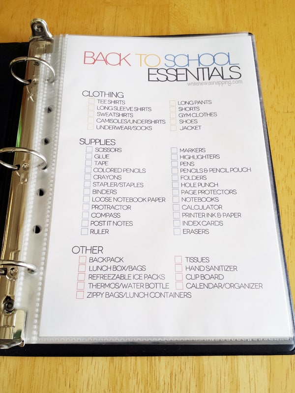 Back to school essentials list - Ask Anna