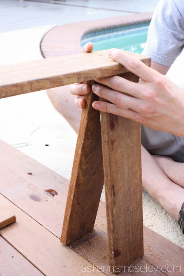 DIY sawhorse coffee table tutorial - Ask Anna