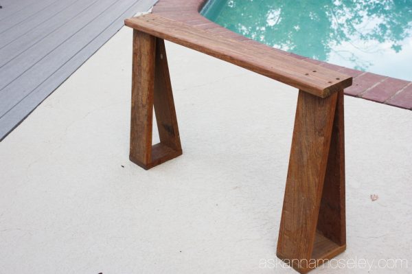 DIY sawhorse coffee table tutorial - Ask Anna