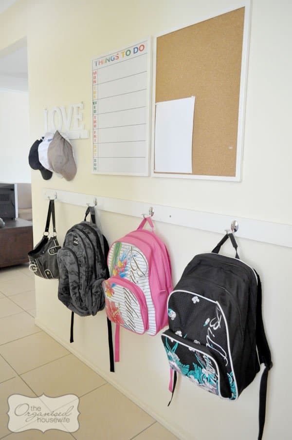 School bag organization from The Organised Housewife