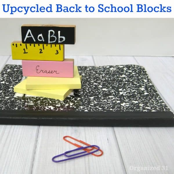 Upcycled back to school craft from Organized 31