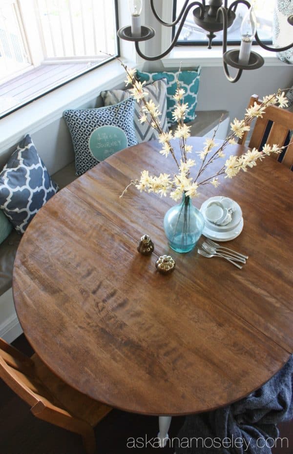 Breakfast nook table makeover - Ask Anna