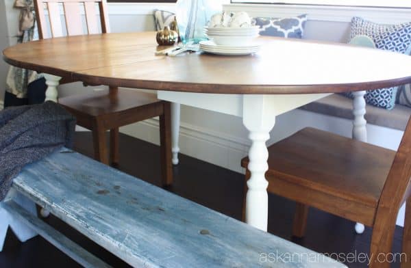 Breakfast nook table makeover - Ask Anna