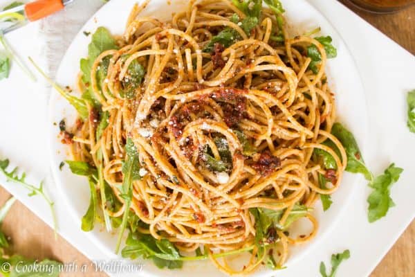 Sun-Dried Tomato Pistou Pasta with Arugula 2