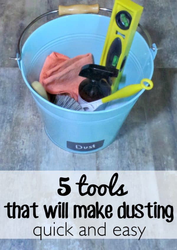 5 Tools that will make dusting quick and easy. You might be surprised by some of the things I keep in my dusting pail but these 5 tools will change your dusting routine for the better! 