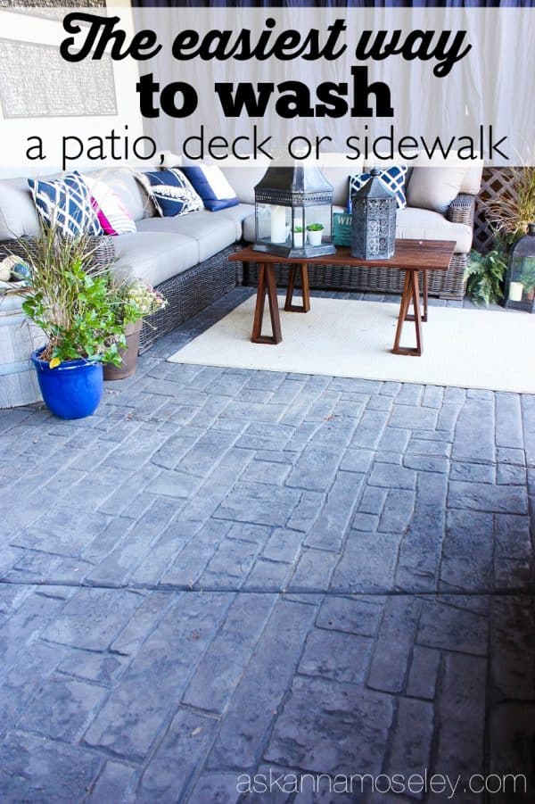 The easiest way to wash a deck, patio or sidewalk, no more scrubbing on your hands and knees! - Ask Anna