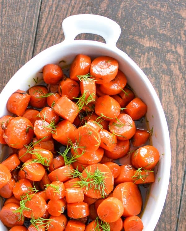 Bourbon maple glazed carrots, the perfect side dish for every Thanksgiving feast