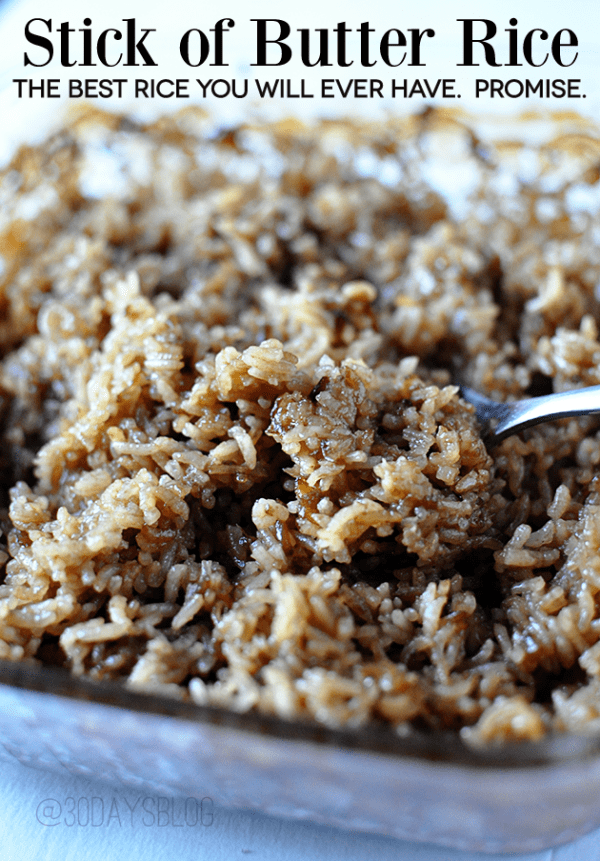 Stick of butter rice, the perfect side dish for every Thanksgiving feast