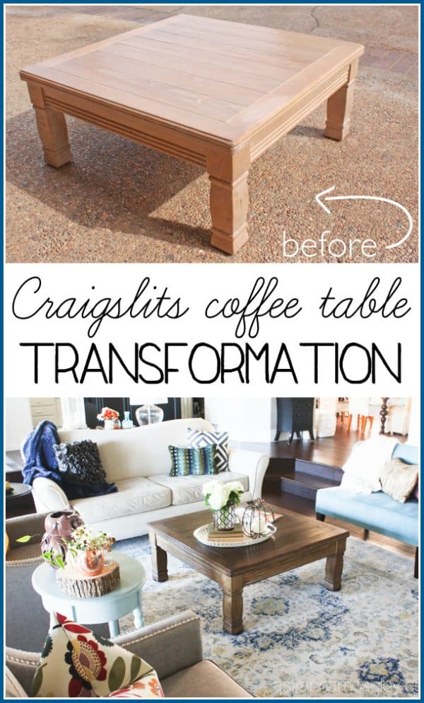 Coffee table makeover - I took an outdated, 80's style, Craigslist coffee table and turned it into a show piece in our living room - Ask Anna