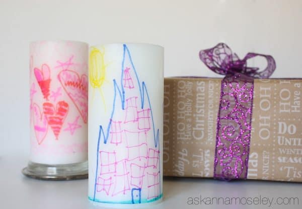 A simple tutorial showing you how to create your own decorated candles. This is a perfect gift idea for grandmas, teachers or friends! | Ask Anna