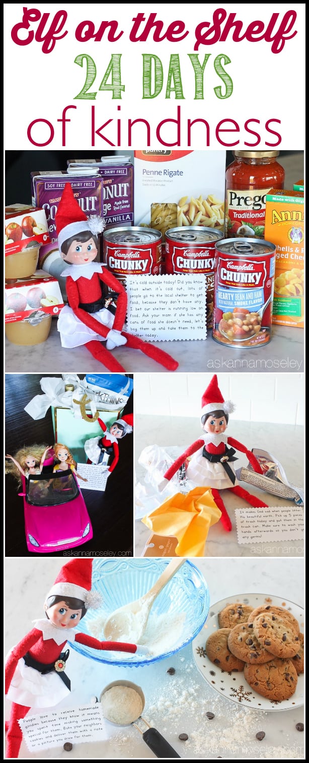 A fun spin on Elf on the Shelf - this year our elf is doing 24 days of kind acts toward others and encouraging our kids to join her | Ask Anna