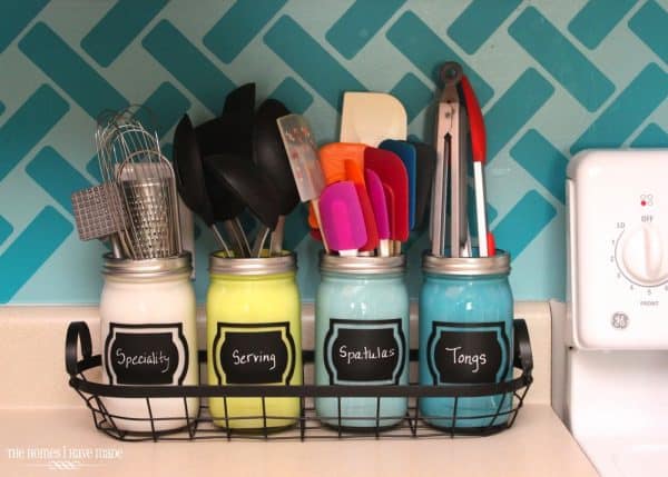 How to organize your utensils in 30 min or less with these fun DIY Mason jar utensil holders | Ask Anna