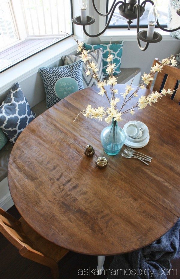 DIY breakfast nook table makeover | Ask Anna