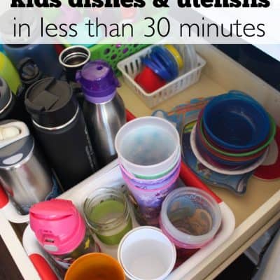 How to Organize Kids Dishes in Less than 30 minutes