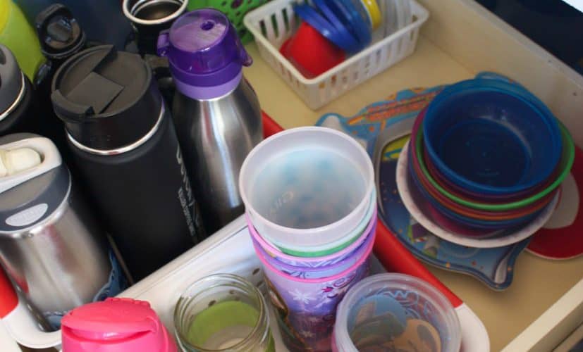 Multiple solutions for how you can organize kids dishes, utensils, etc. in less than 30 minutes | Ask Anna