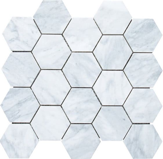 Carrara marble hexagon floor tile 