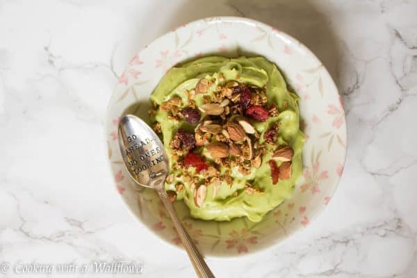 Avocado Smoothie Bowl with Almonds and Granola | Cooking with a Wallflower