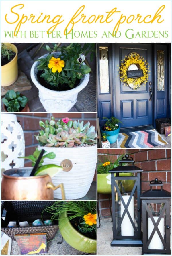 Spring front porch with Better Homes and Gardens - see how to brighten up your front porch on a budget | Ask Anna