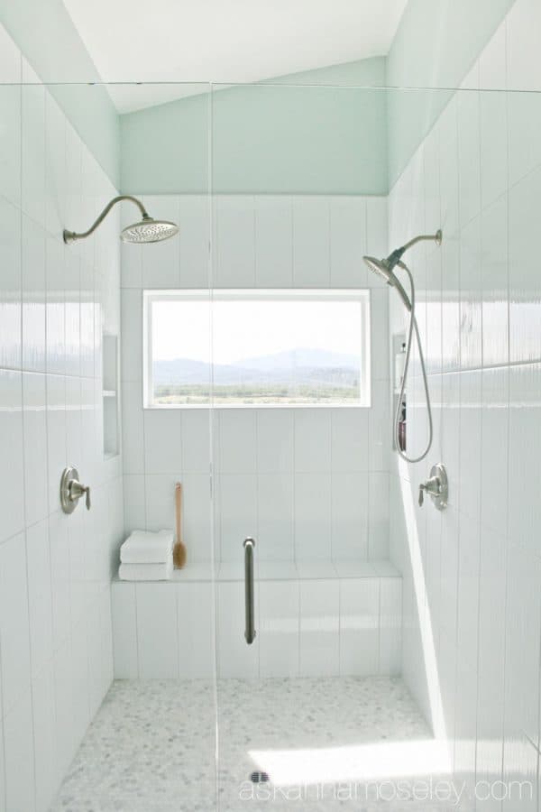 Luxurious, dream master bathroom, with marble floors, soaking tub and a huge shower with a view | Ask Anna