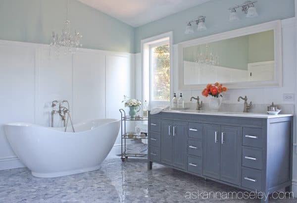 Luxurious, dream master bathroom, with marble floors, soaking tub and a huge shower with a view | Ask Anna