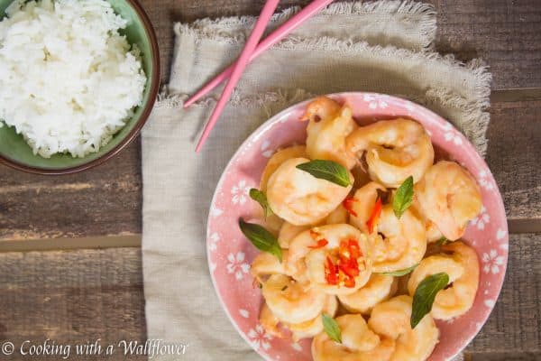 Jumbo shrimp tossed in a savory miso glaze. This miso glazed shrimp is delicious and perfect with rice for a quick and easy dinner | Cooking With a Wallflower