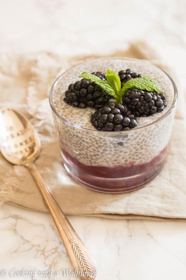 This overnight jam, chia seed pudding is slightly sweetened with a hint of vanilla. It’s delicious, healthy, very filling and it's the perfect start to your day! | Cooking With a Wallflower