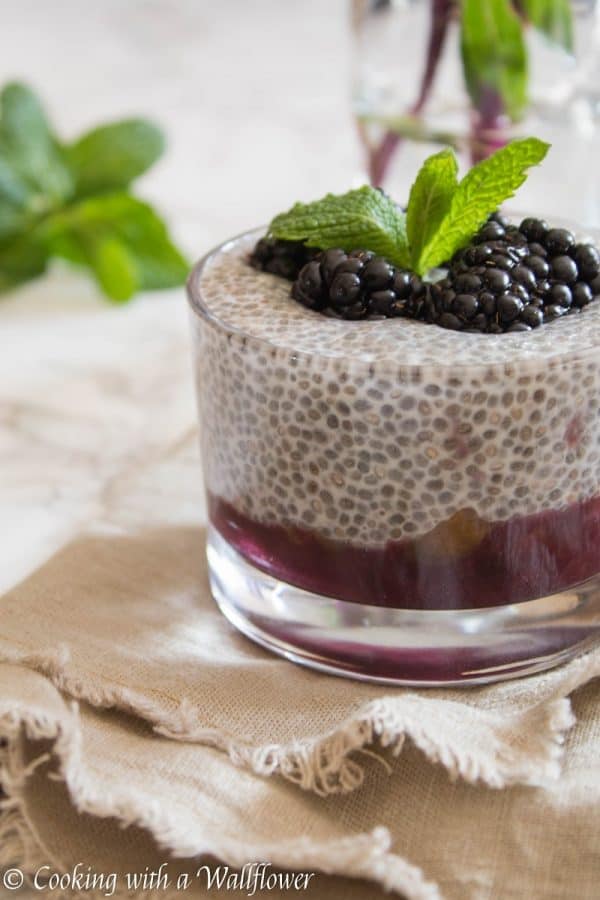 This overnight jam, chia seed pudding is slightly sweetened with a hint of vanilla. It’s delicious, healthy, very filling and it's the perfect start to your day! | Cooking With a Wallflower