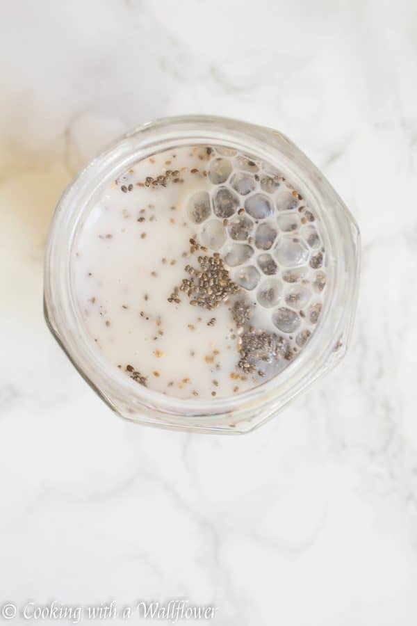 This overnight jam, chia seed pudding is slightly sweetened with a hint of vanilla. It’s delicious, healthy, very filling and it's the perfect start to your day! | Cooking With a Wallflower