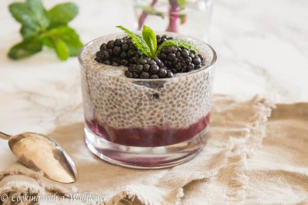 This overnight jam, chia seed pudding is slightly sweetened with a hint of vanilla. It’s delicious, healthy, very filling and it's the perfect start to your day! | Cooking With a Wallflower