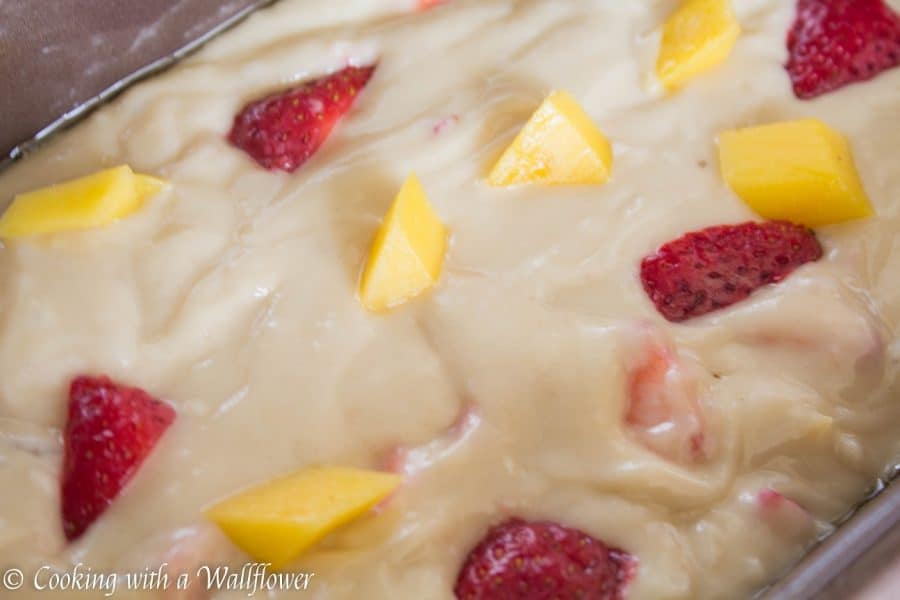 This strawberry mango bread is slightly sweet and so delicious, perfect for a summery breakfast | Cooking With a Wallflower for Ask Anna