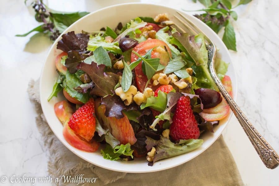 Strawberry Heirloom Tomato Salad - Cooking with a Wallflower